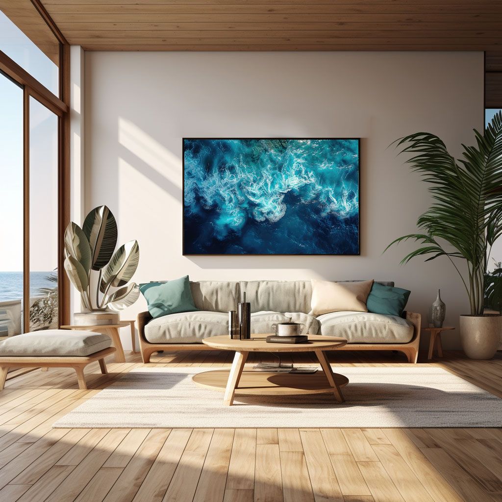 A1サイズ（約59x84cm）】【lh-poster-3455】【フレーム付き】ブルー