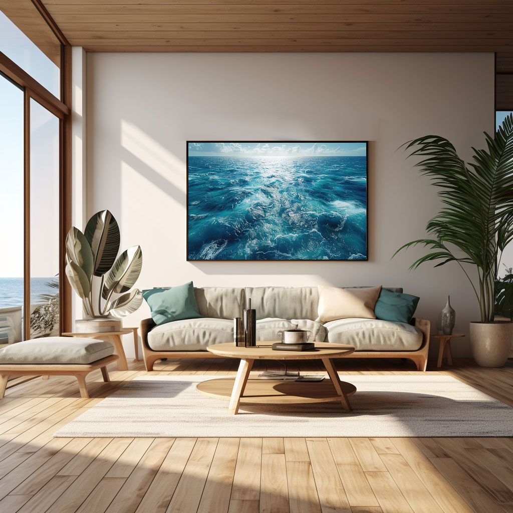 B4サイズ（約25x36cm）】【lh-poster-3444】【フレーム付き】ブルー