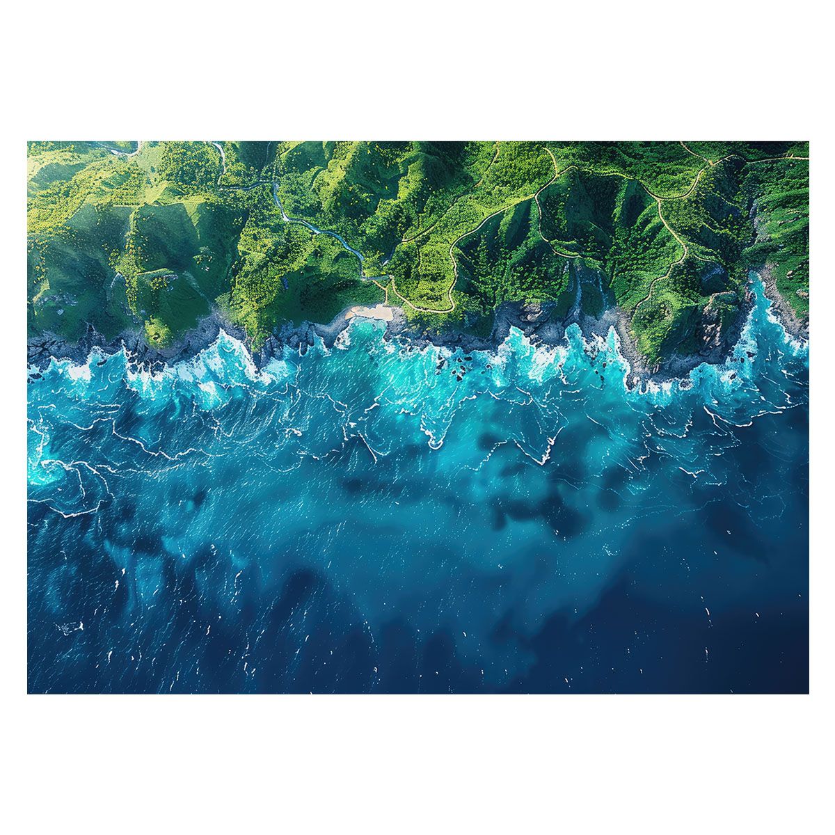 A4サイズ（約21x30cm）】【lh-poster-3449】【フレーム付き】ブルー