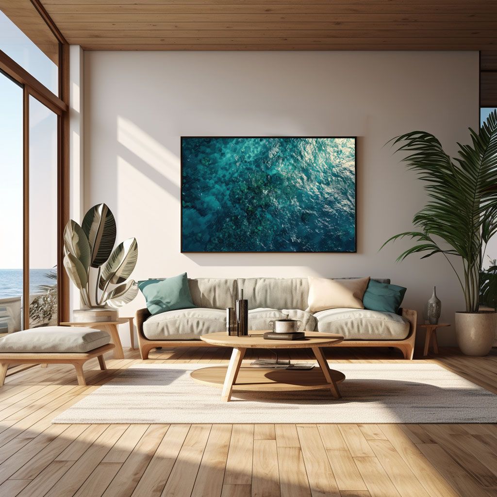 A2サイズ（約42x59cm）】【lh-poster-3453】【フレーム付き】ブルー