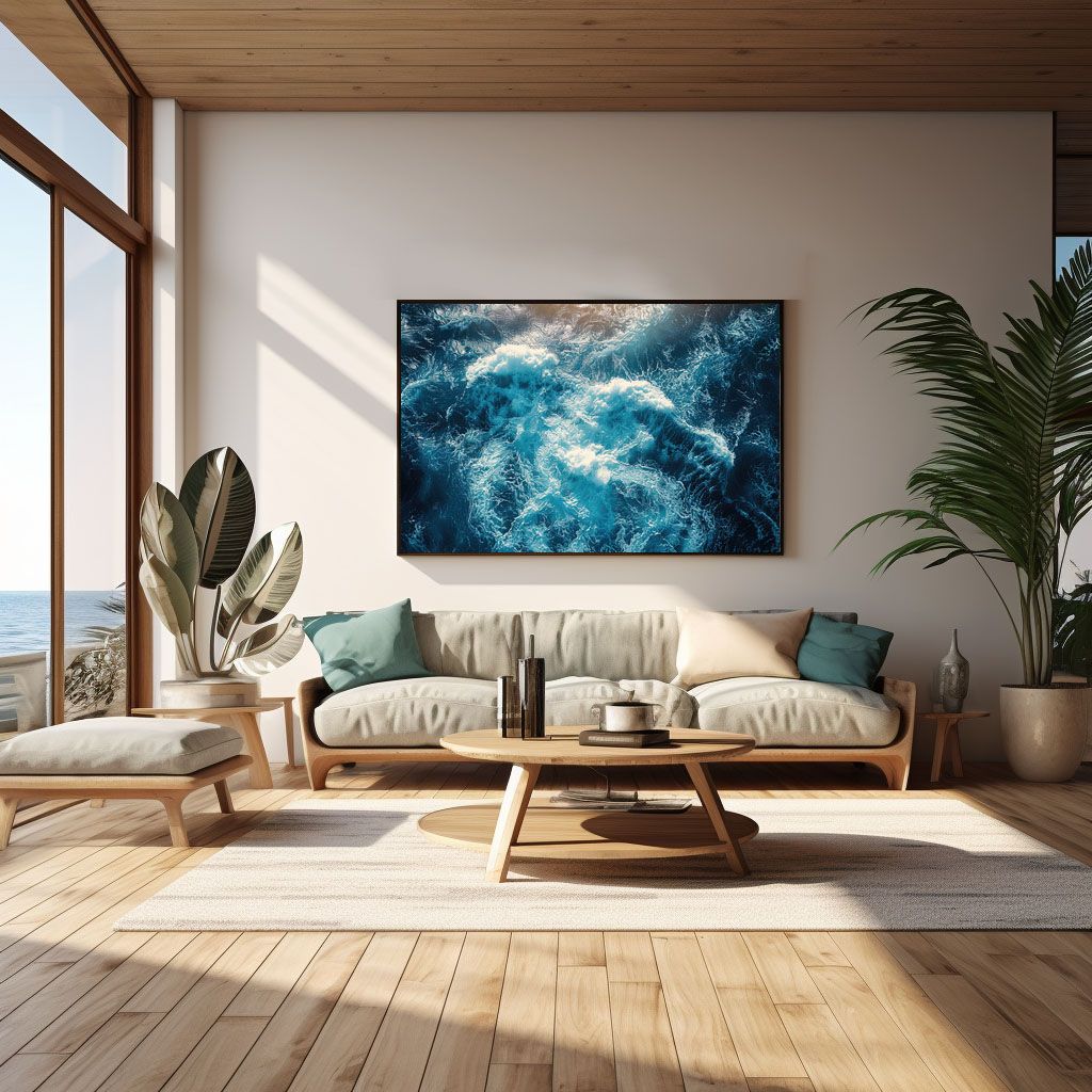 B4サイズ（約25x36cm）】【lh-poster-3463】【フレーム付き】ブルー