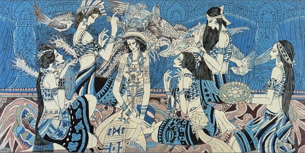 ゴン・ユンシャン Gong Yun Xiang「晨曲」リトグラフ 40号 直筆サイン