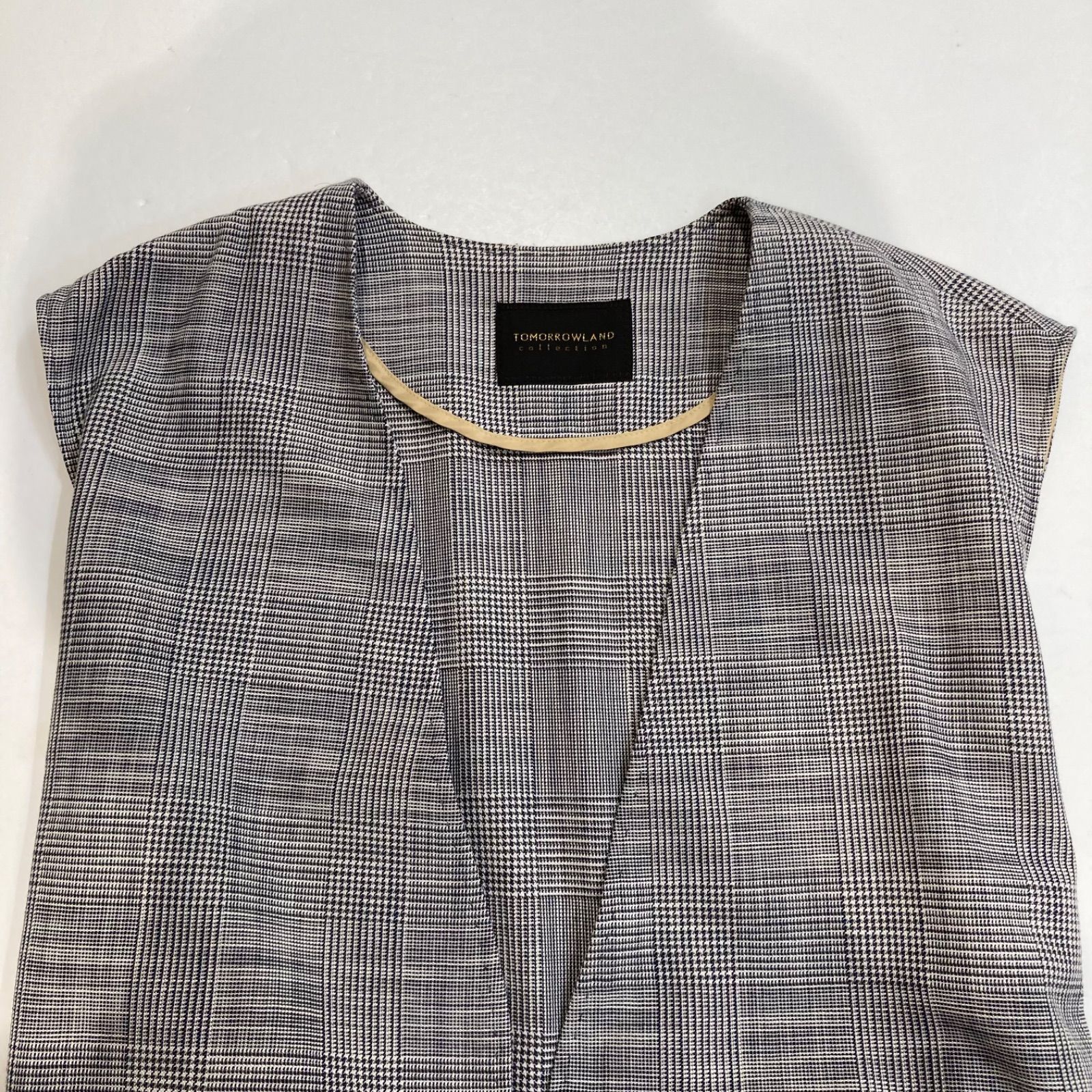 TOMORROWLAND トゥモローランド シャイニーグレンチェックベルテッド