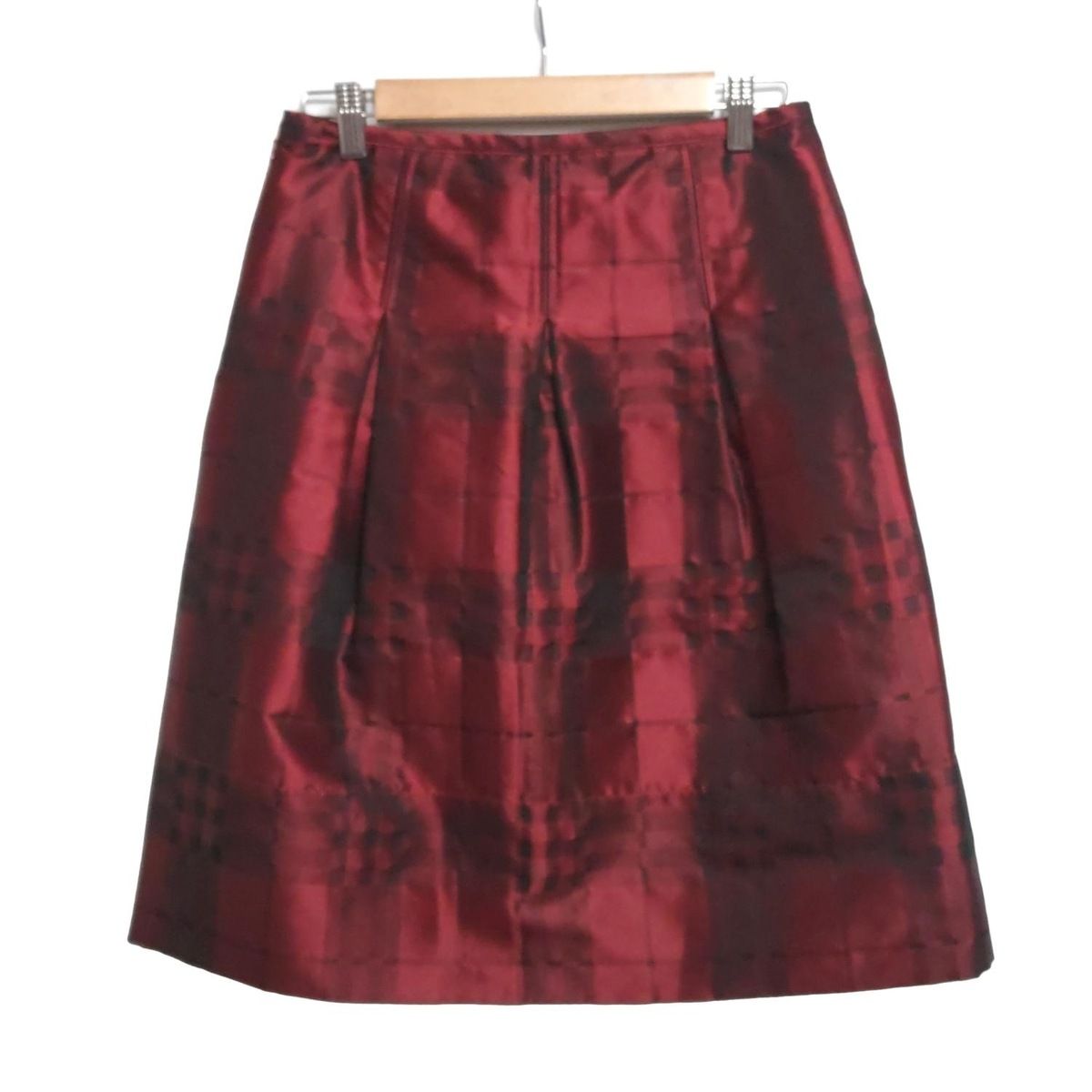 Burberry LONDON バーバリーロンドン スカート サイズ38 L レディース - レッド×ボルドー ひざ丈 チェック柄