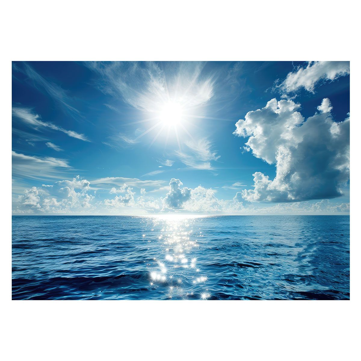 【A2サイズ（約42x59cm）】【lh-poster-3489】【フレーム付き】ブルーオーシャン 波 海 水平線 海系 サーフ ポスター 波 ビーチ 海岸 オーシャン ブルー 景色 サーフィン インテリア アート