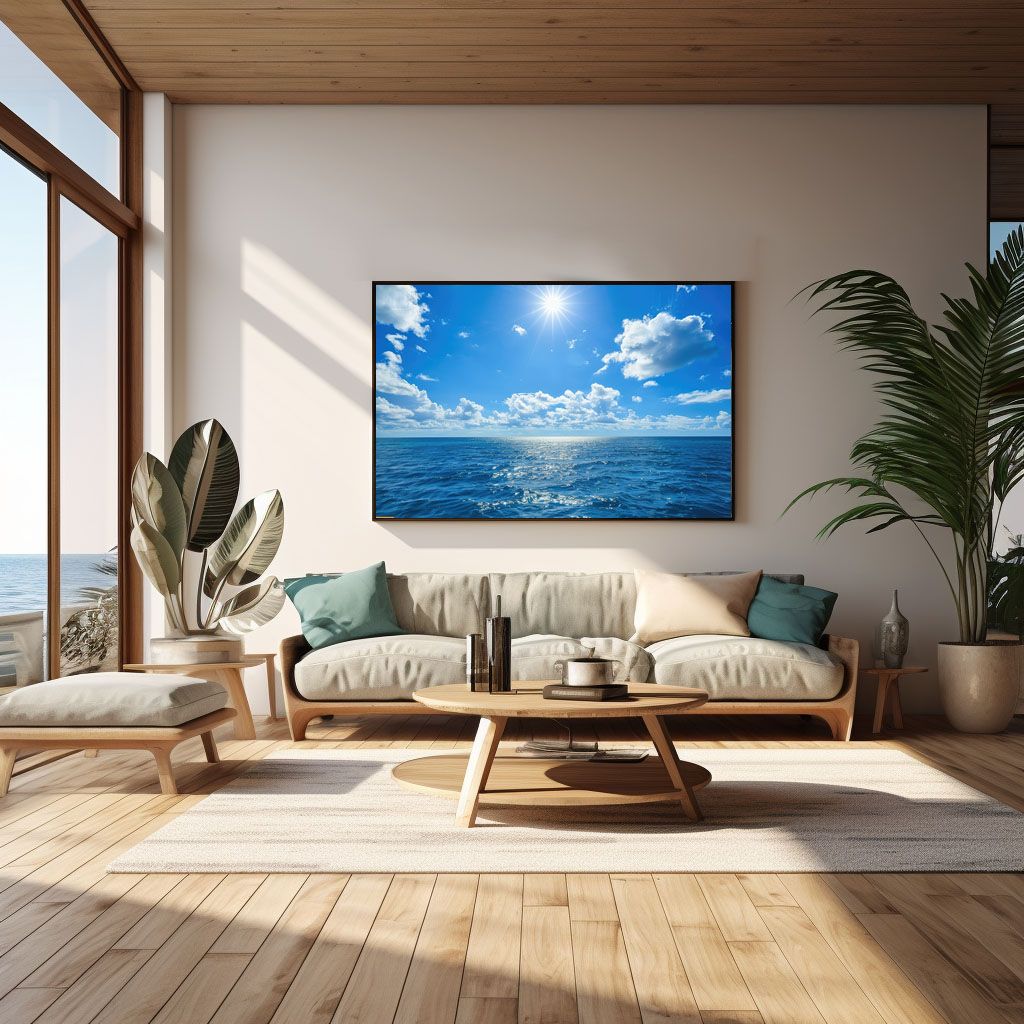 A2サイズ（約42x59cm）】【lh-poster-3495】【フレーム付き】ブルー