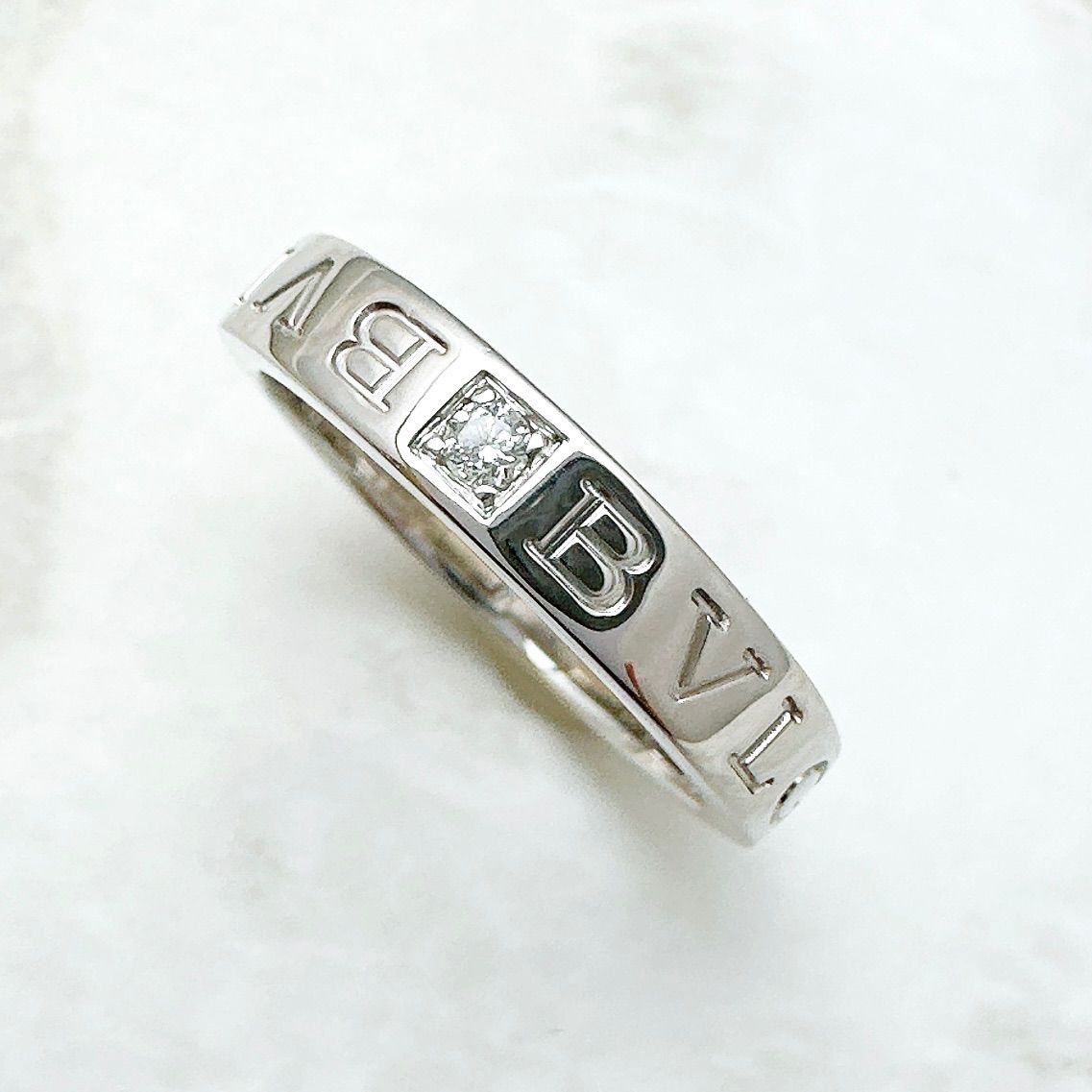 BVLGARI ブルガリブルガリ ダイヤモンド ホワイトゴールド リング 55 約15号 U