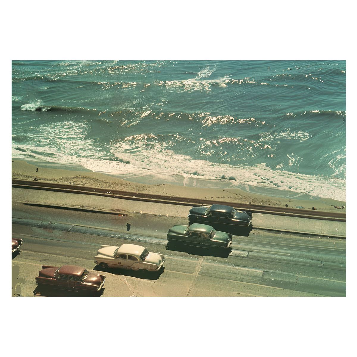 A1サイズ（約59x84cm）】【lh-poster-3502】【フレーム付き】海岸線