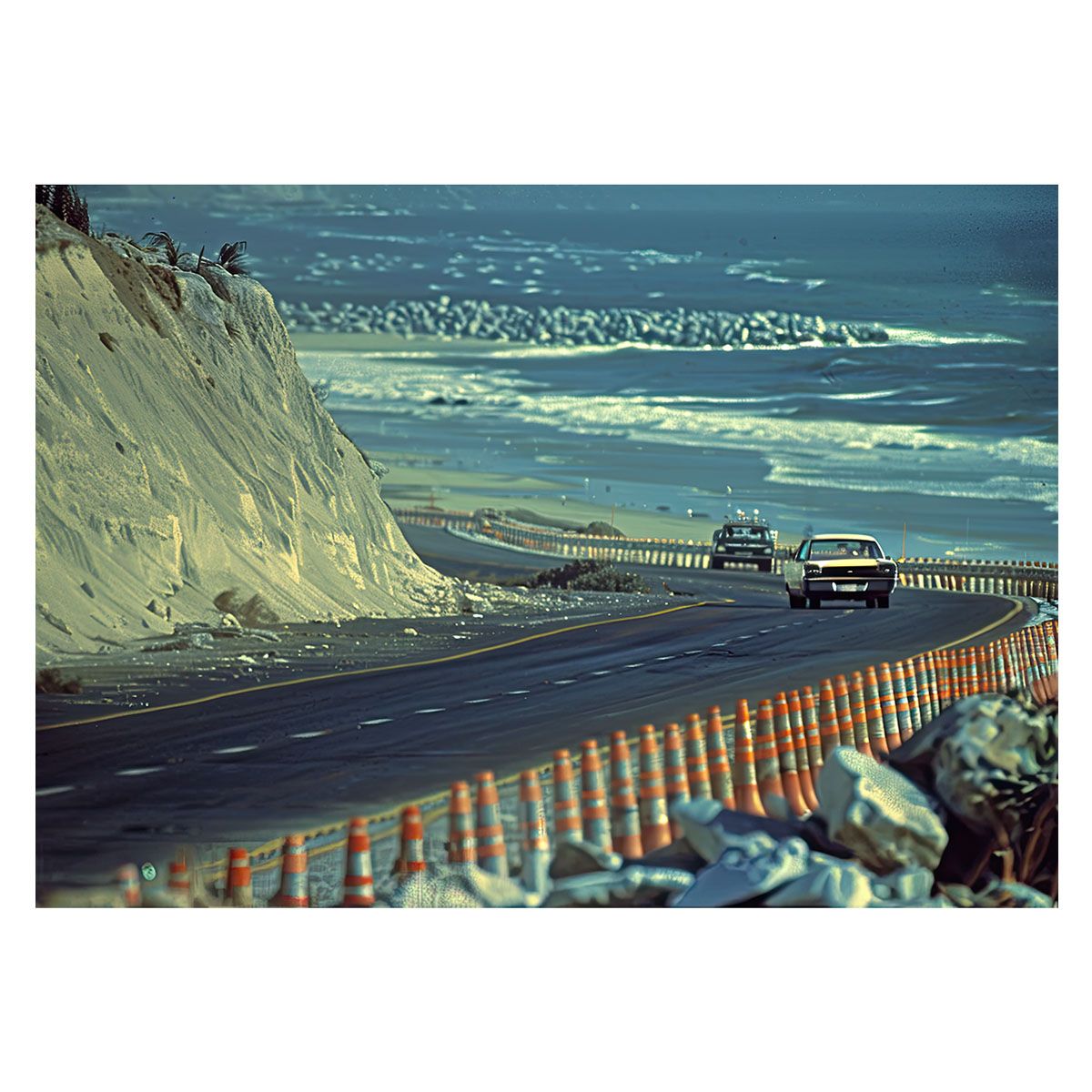 A1サイズ（約59x84cm）】【lh-poster-3508】【フレーム付き】海岸線