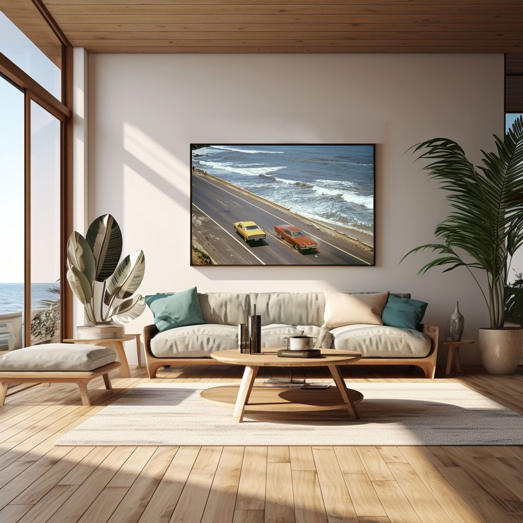 A2サイズ（約42x59cm）】【lh-poster-3516】【フレーム付き】海岸線