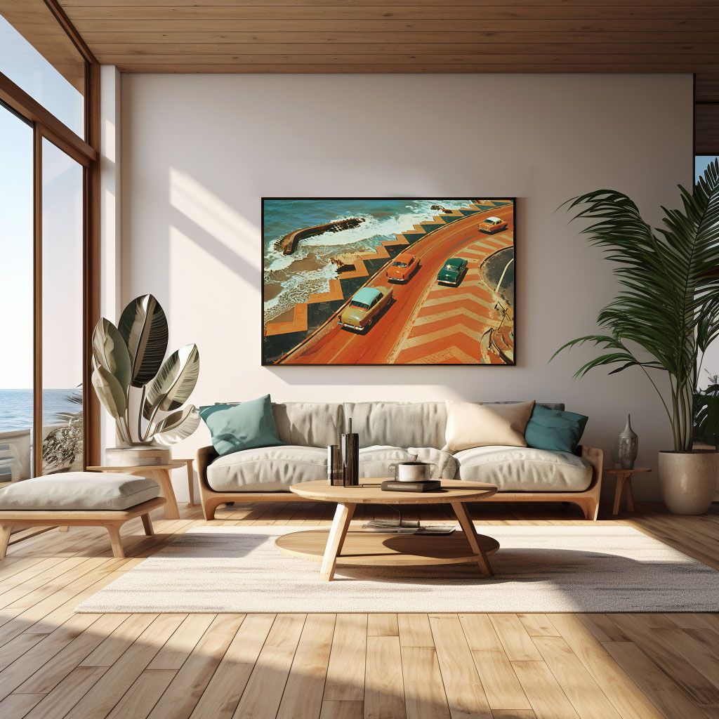 A2サイズ（約42x59cm）】【lh-poster-3517】【フレーム付き】海岸線