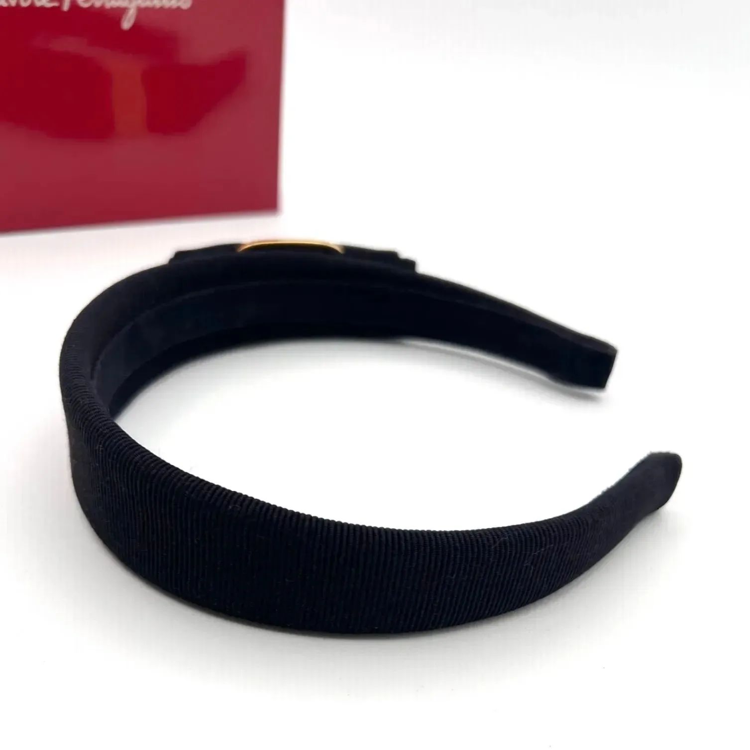 Salvatore Ferragamo フェラガモ カチューシャ ネイビー ゴールド