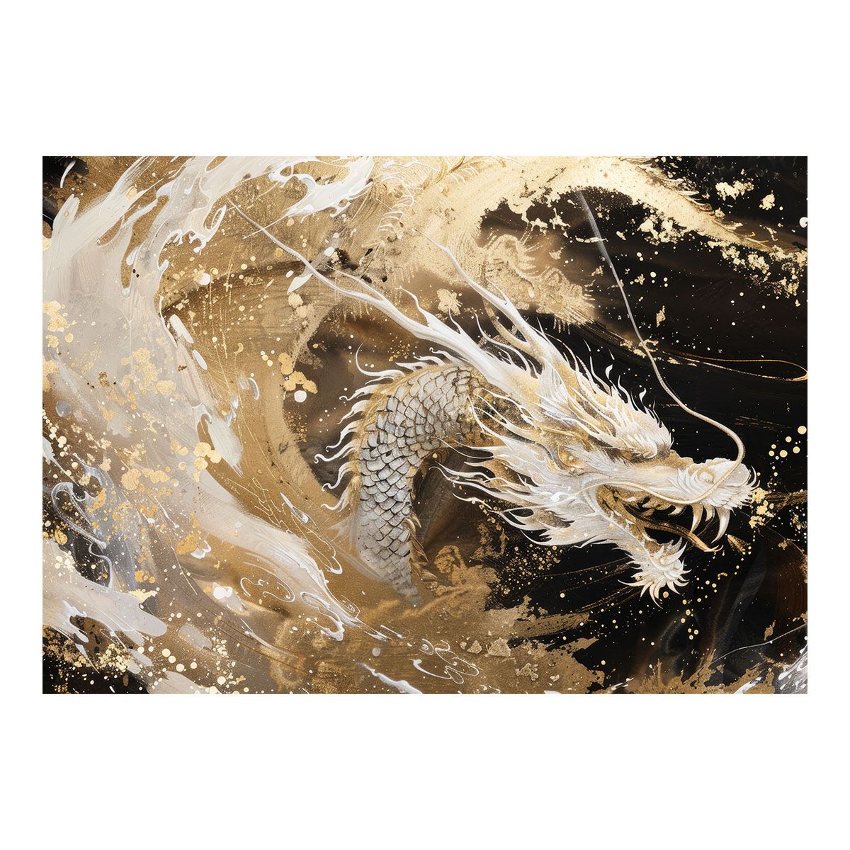 A2サイズ（約42x59cm）】【lh-poster-3566】【フレーム付き】開運 金色