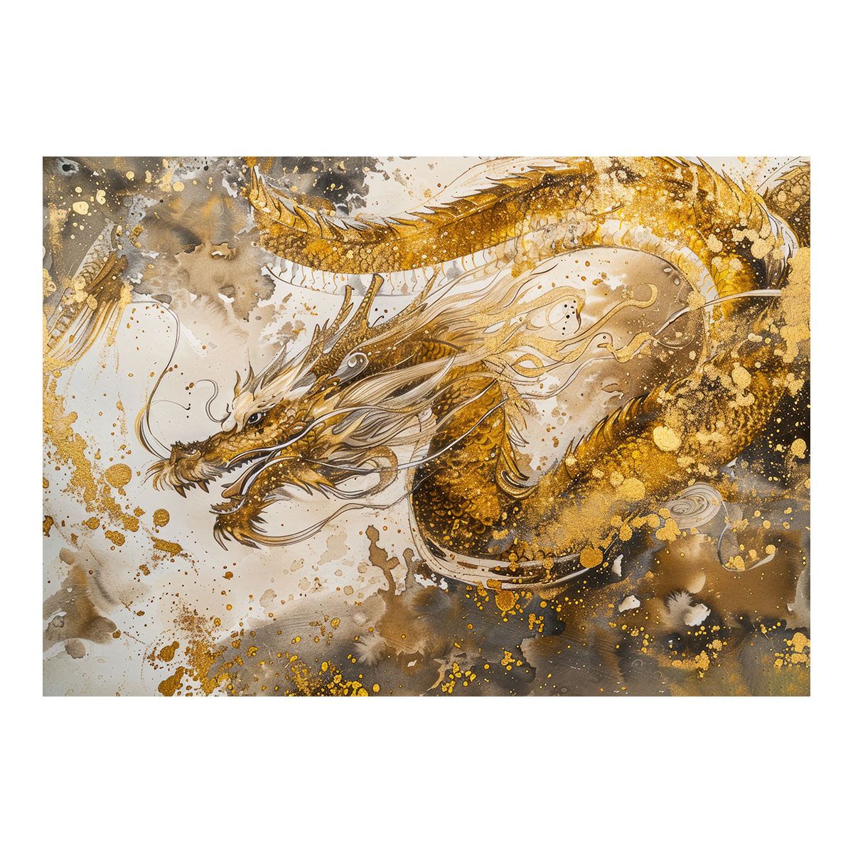 最強開運日セール☆【龍神列島黄金の国日本】金色に輝く日本絵画 金額縁付き 金色の龍神の絵」(額付き) 絵画 開運絵師工房 通販 18520211｜Creema