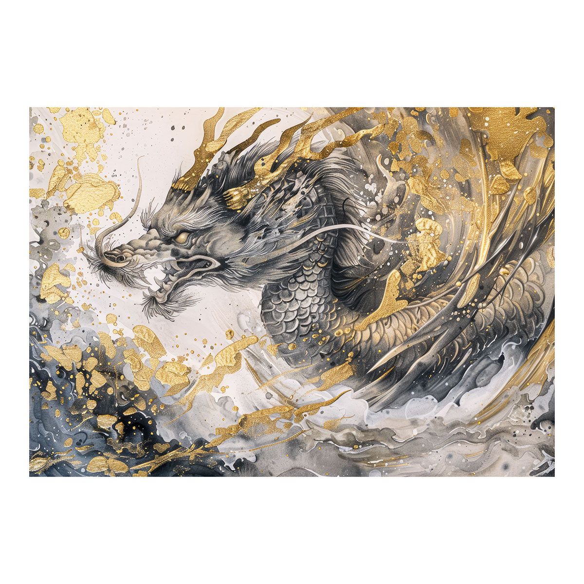 A1サイズ（約59x84cm）】【lh-poster-3545】【フレーム付き】開運 金色