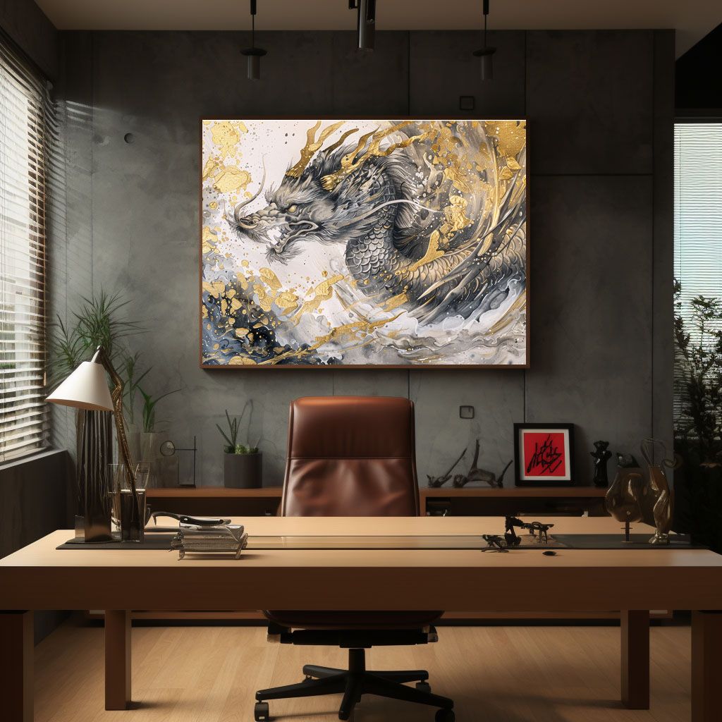 A1サイズ（約59x84cm）】【lh-poster-3545】【フレーム付き】開運 金色