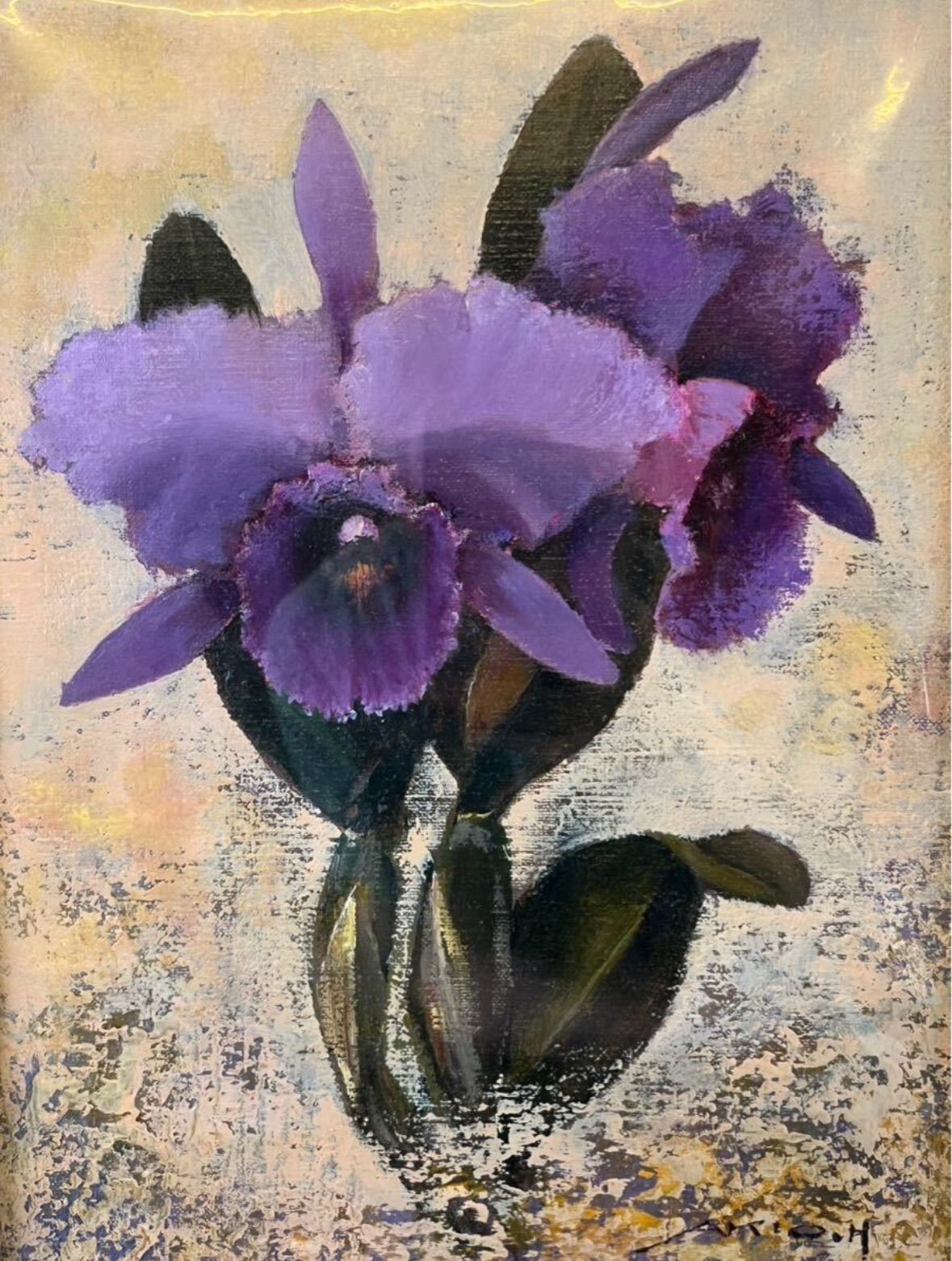 原田彰夫 かとれあ 油彩 4号 静物画 直筆サイン入り 精鋭選抜展銅賞 ル サロン展銅賞 美術年鑑2005年 評価額1号につき9 5万円