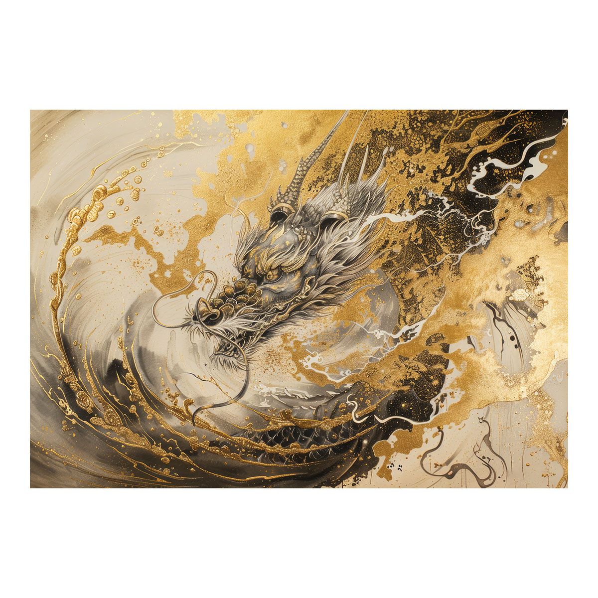 B2サイズ（約51x73cm）】【lh-poster-3554】【フレーム付き】開運 金色