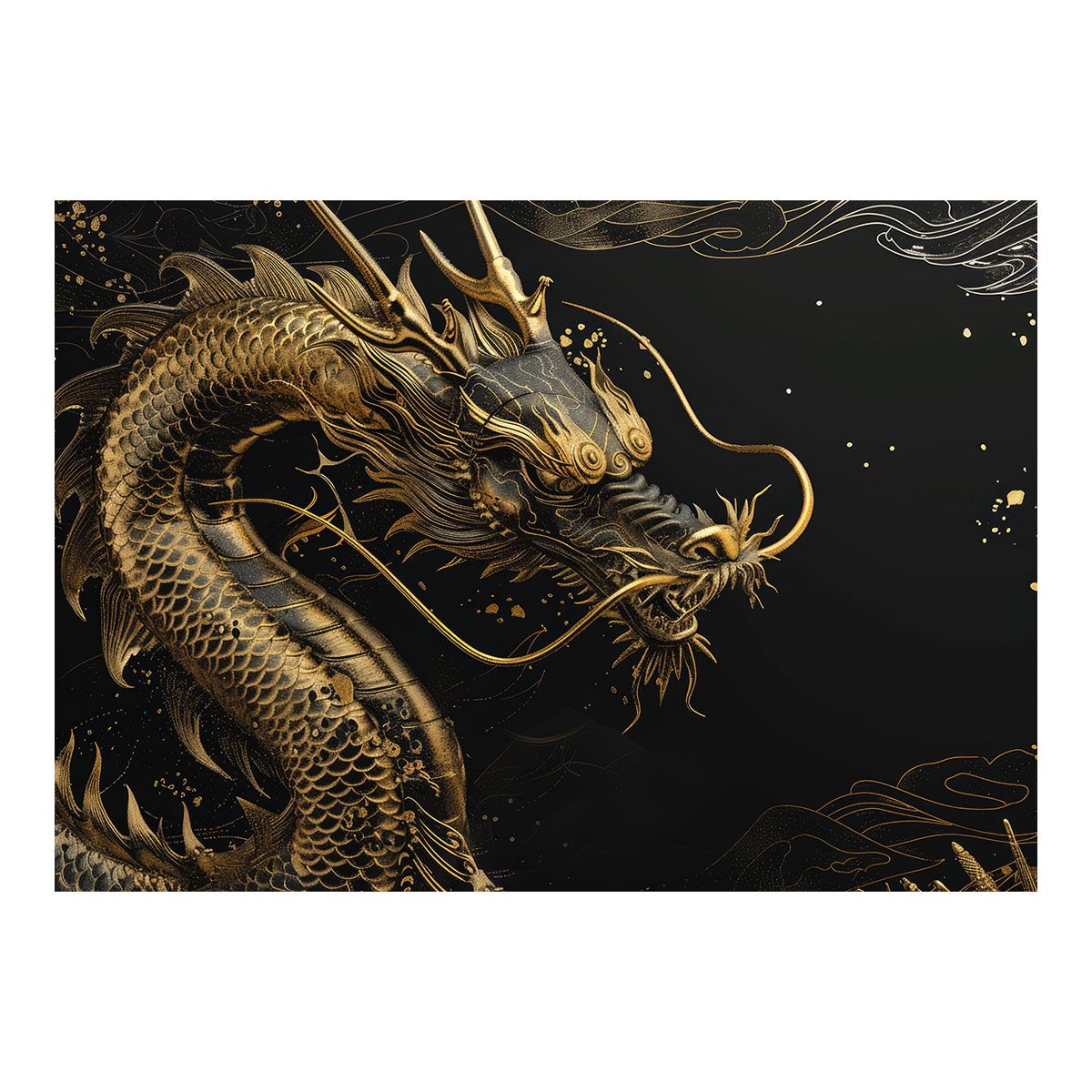 A1サイズ（約59x84cm）】【lh-poster-3560】【フレーム付き】開運 金色