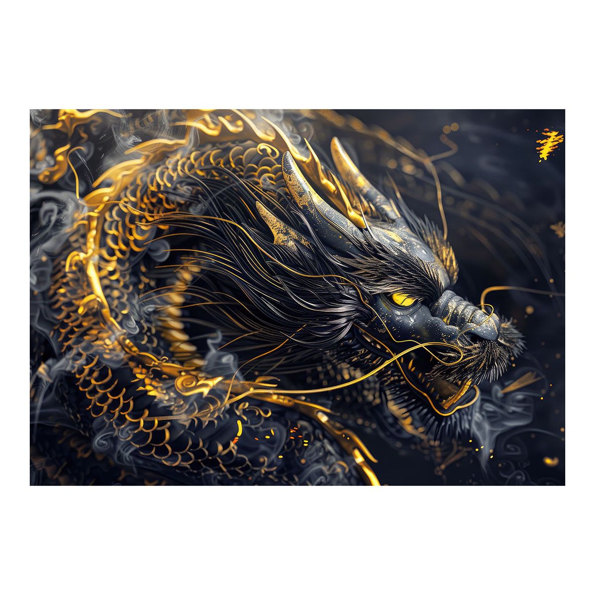 A1サイズ（約59x84cm）】【lh-poster-3567】【フレーム付き】開運 金色