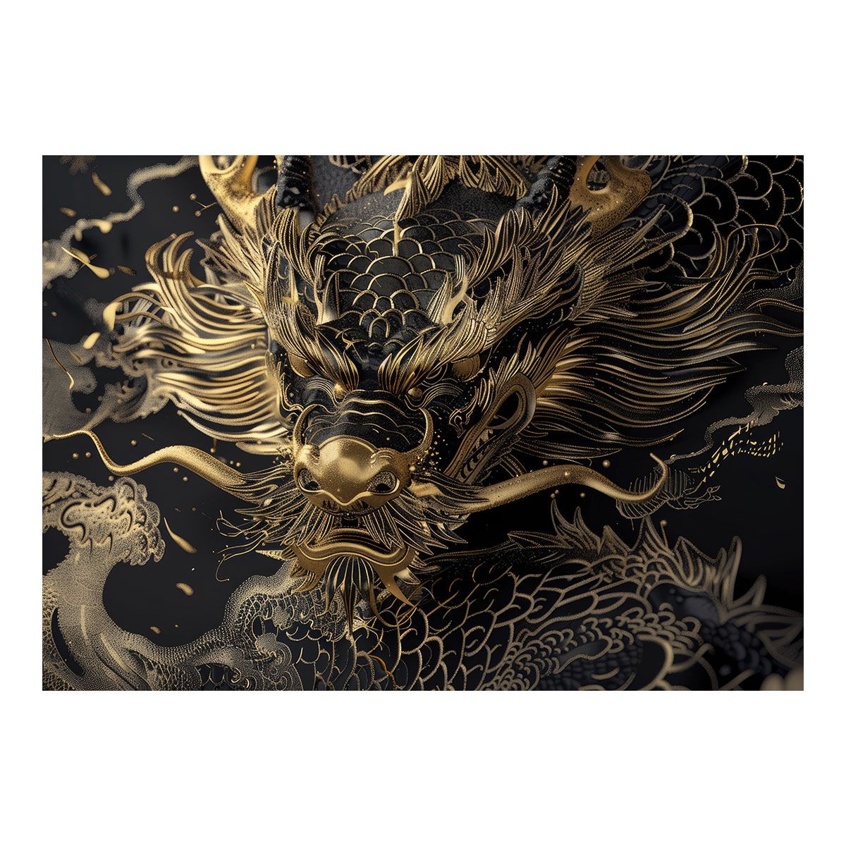 A2サイズ（約42x59cm）】【lh-poster-3569】【フレーム付き】開運 金色