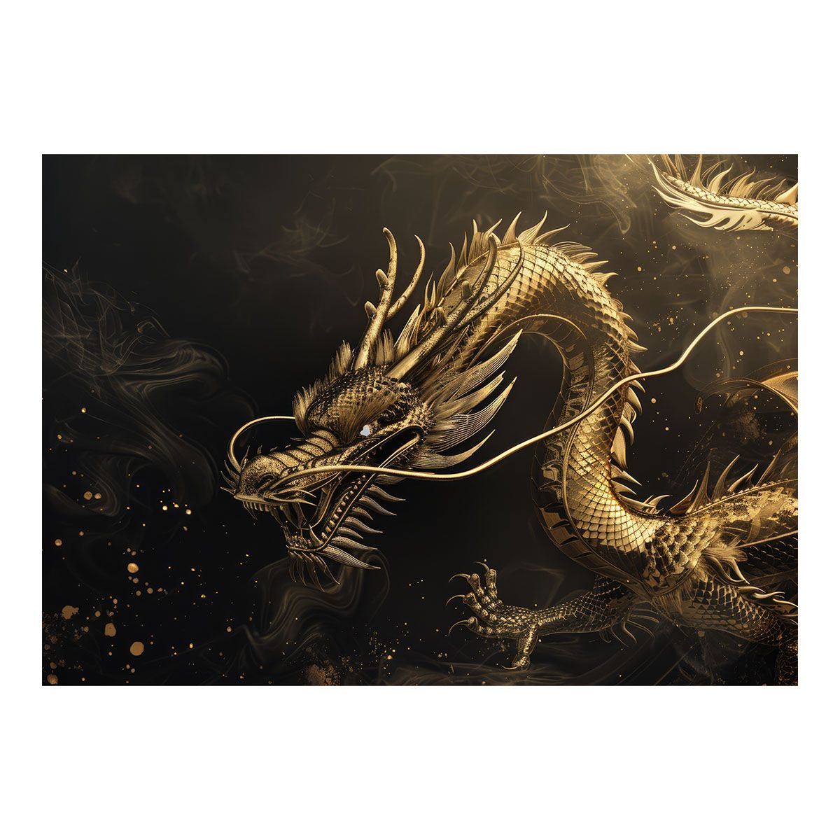 A1サイズ（約59x84cm）】【lh-poster-3581】【フレーム付き】開運 金色