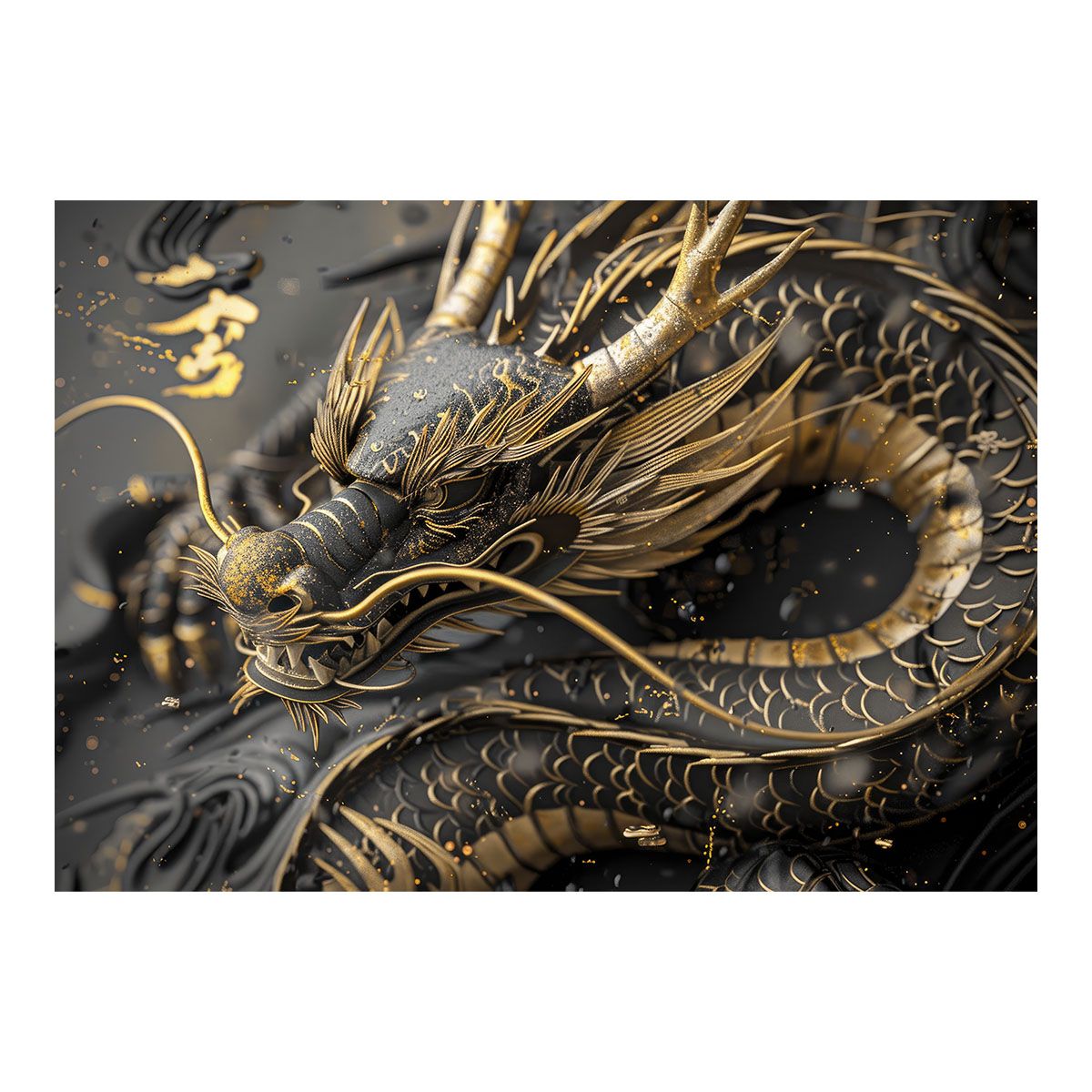 A1サイズ（約59x84cm）】【lh-poster-3582】【フレーム付き】開運 金色