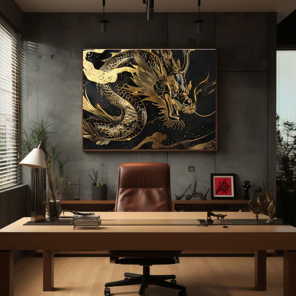 A3サイズ（約30×42cm）】【lh-poster-3583】【フレーム付き】開運 金色