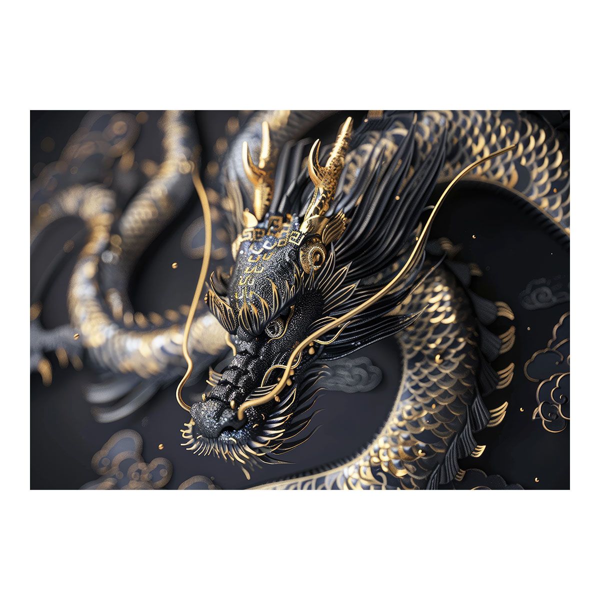 B4サイズ（約25x36cm）】【lh-poster-3589】【フレーム付き】開運 金色