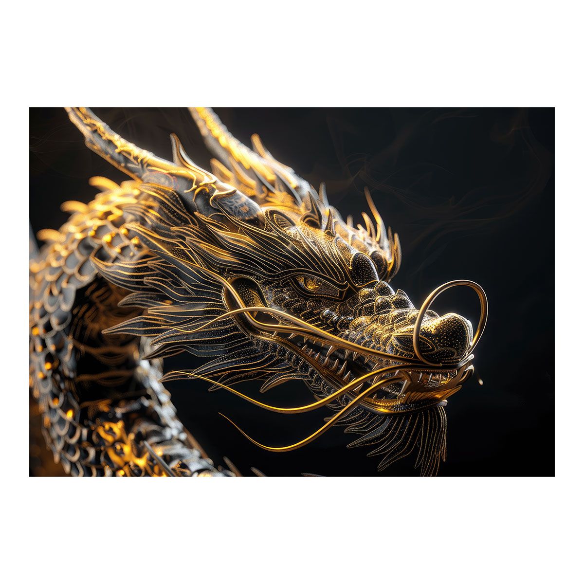 A4サイズ（約21x30cm）】【lh-poster-3590】【フレーム付き】開運 金色