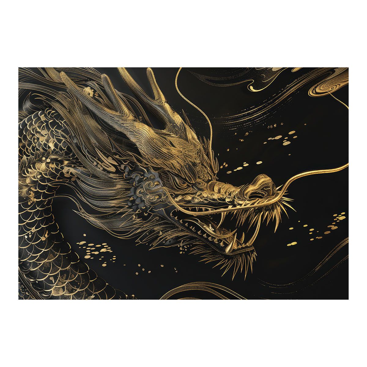 A1サイズ（約59x84cm）】【lh-poster-3603】【フレーム付き】開運 金色