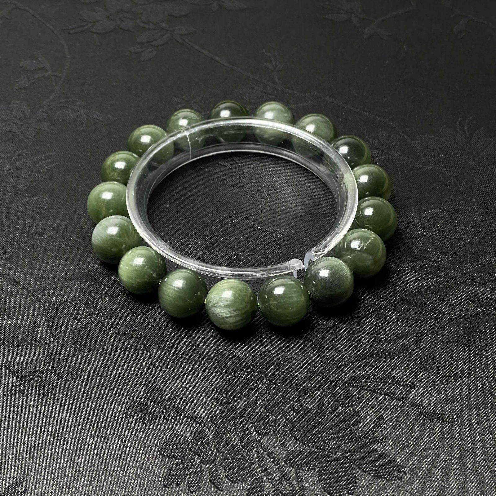 天然 50 A猫目アクチノライト パワーストーン 緑閃石ブレス 天然石 原石 お守り 12 7 mm ZB 9848