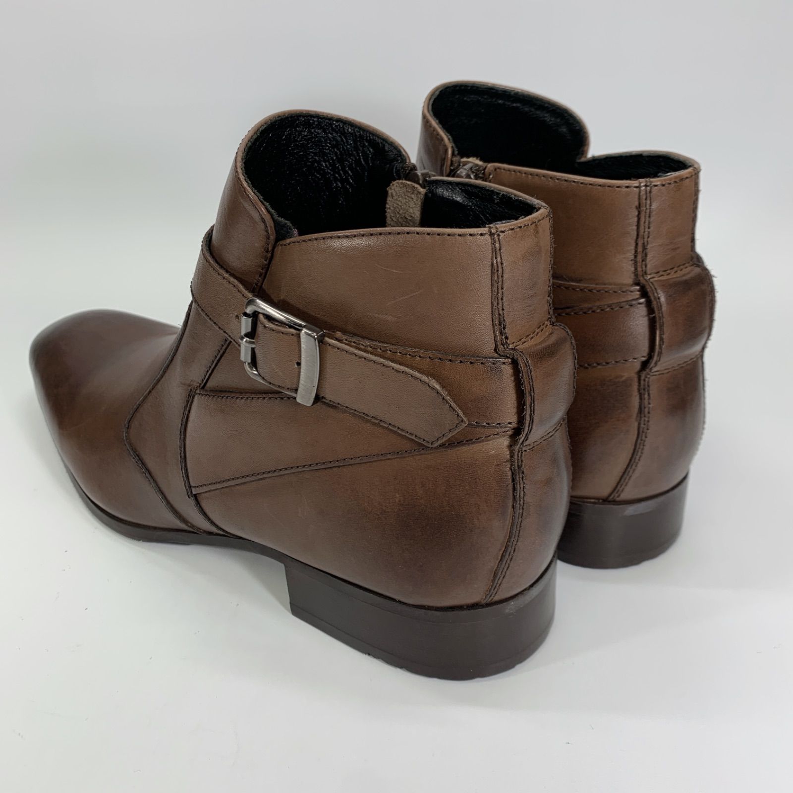  ◯ whoop de doo フープディドゥ アンクルブーツ ブラウン 41 25 5 相当 ベルト その他 ブーツ 革靴