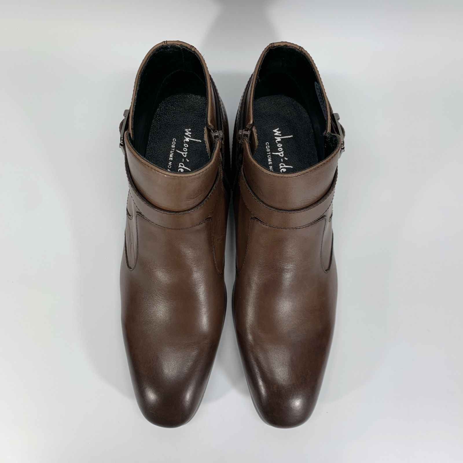 未使用に近い◯ whoop-de-doo フープディドゥ アンクルブーツ ブラウン
