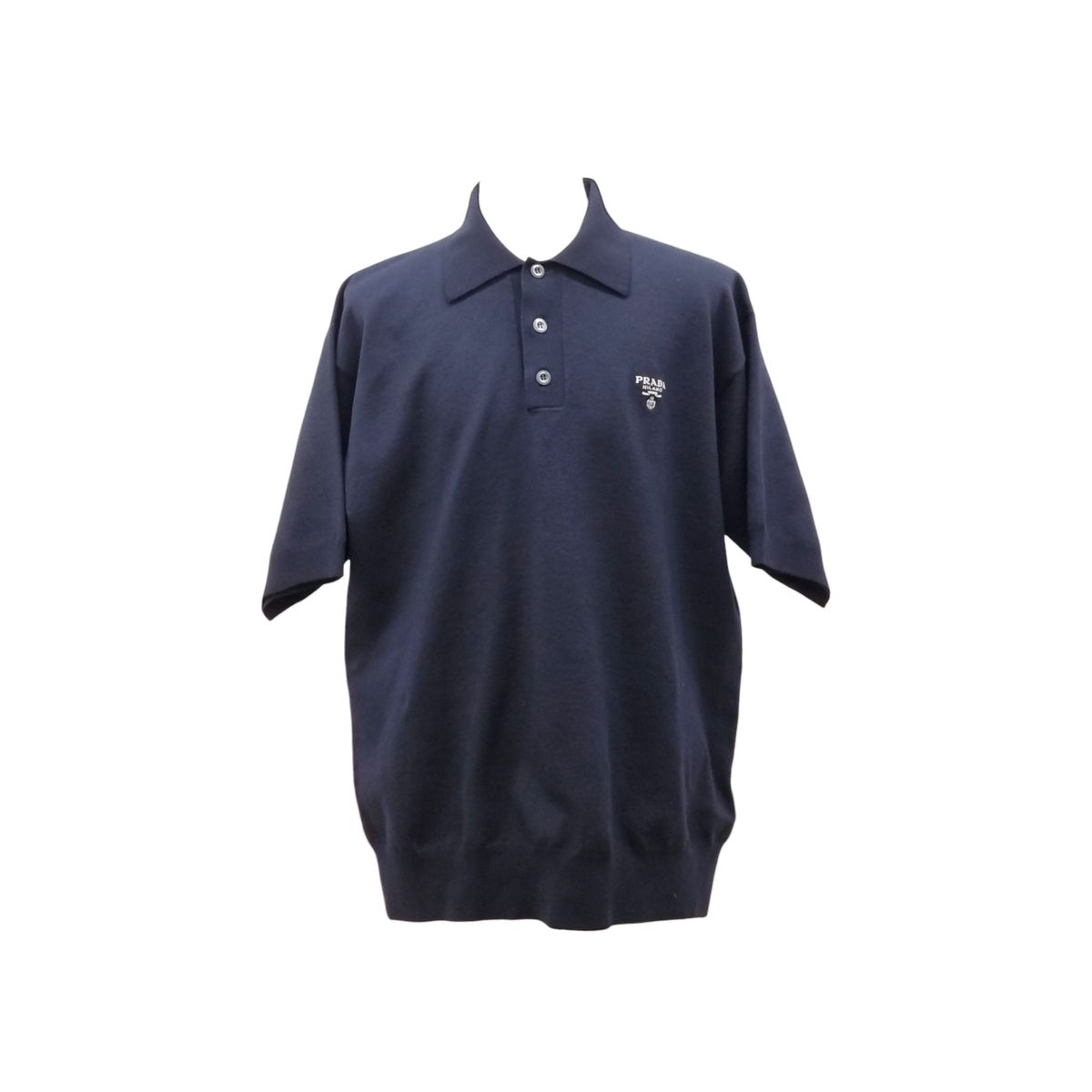 50 PRADA UMB 396 ロゴ 刺繍 ポロ 半袖 ニット