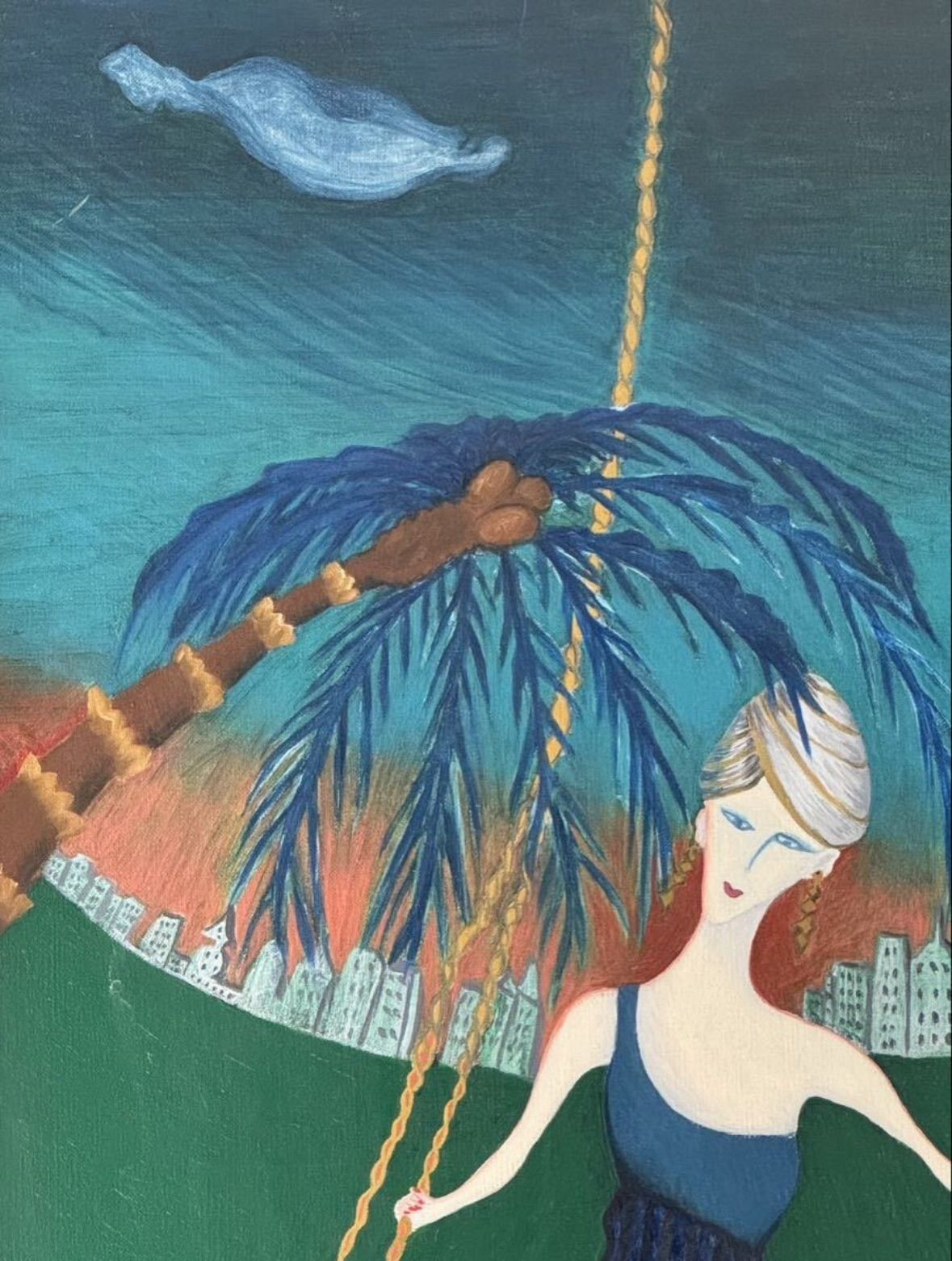 作者不詳 独特な作風 油彩 40号 大作 1978年作 - メルカリ