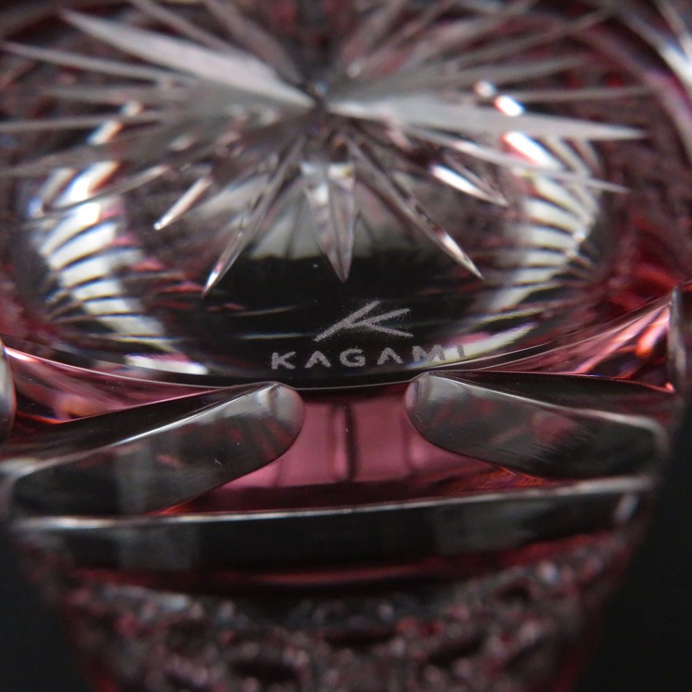  KAGAMI カガミクリスタル 襷 江戸切子 ロックグラス 2点 ペア タンブラー タンブラー キッチン 食器