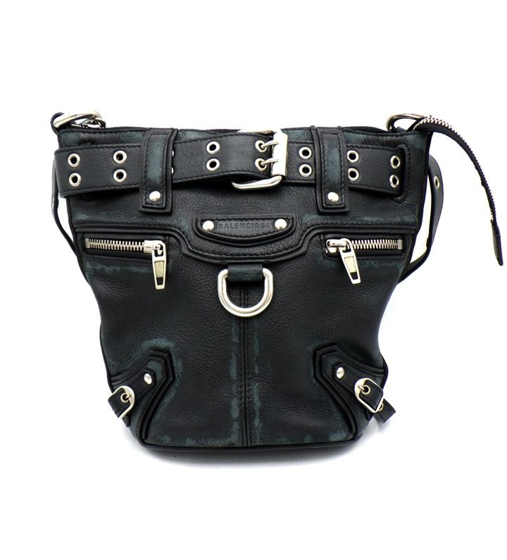 バレンシアガ EMO 702039 レザー ショルダー バケット バック 46386