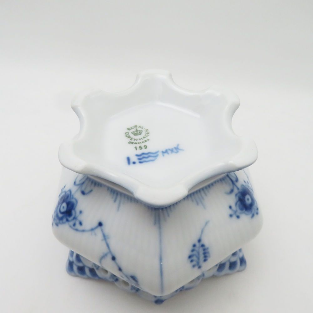 ROYAL ロイヤルコペンハーゲン ブルーフルーテッド フルレース シュガーポット 砂糖入れ 北欧