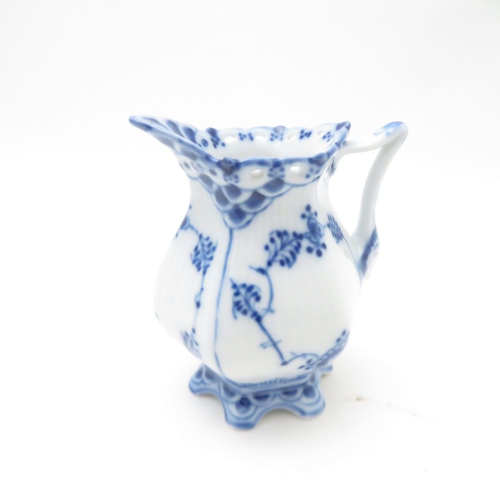 ♥ ROYAL ロイヤルコペンハーゲン ブルーフルーテッド フルレース クリーマー 顔付き ミルクピッチャー 北欧