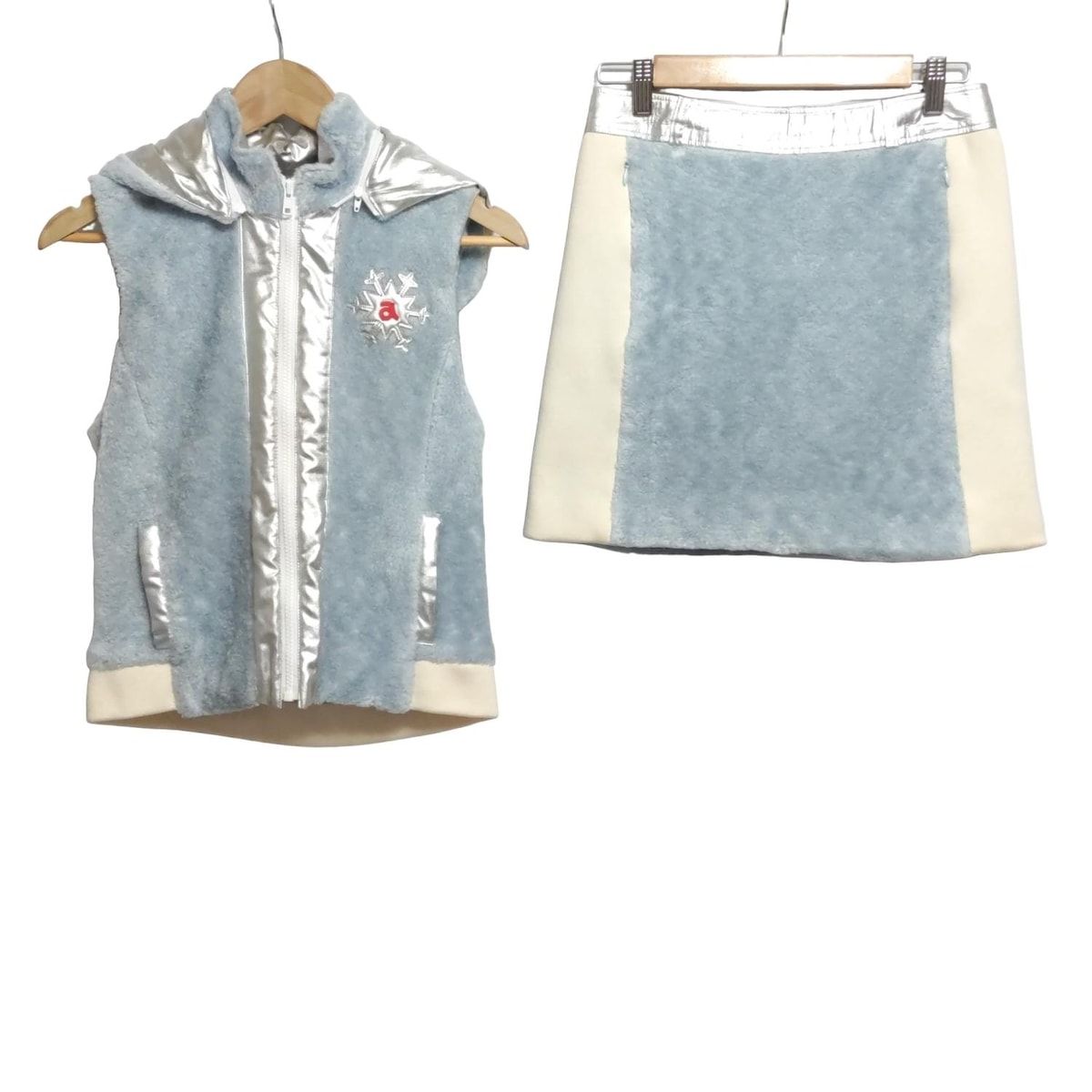 archivio アルチビオ スカートセットアップ レディース ライトブルー シルバー マルチ 結晶
