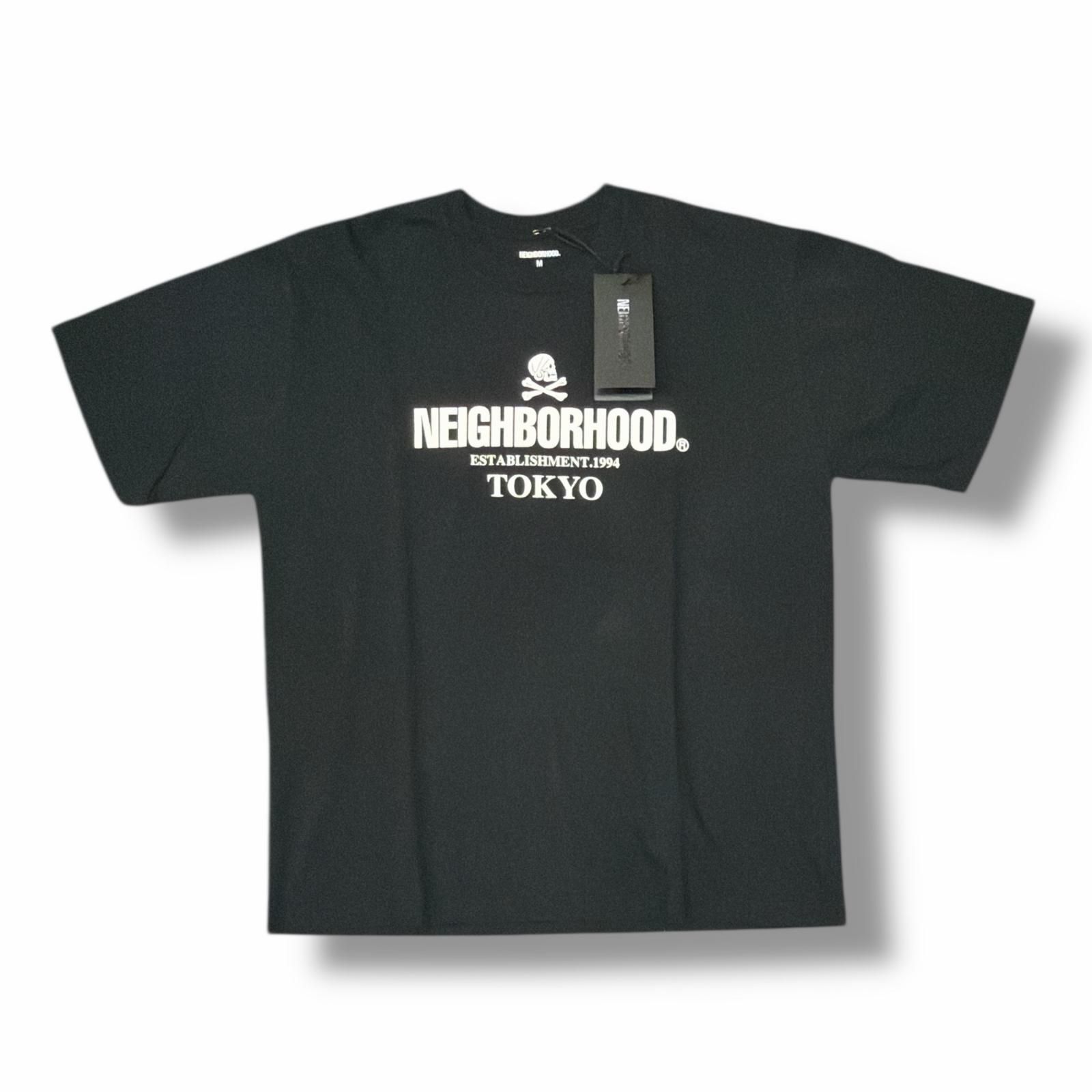 25 SS NH 251 SPOT . TEE SS-4 ロゴプリントTシャツ カットソー ネイバーフッド PCNH-ST 09 S ブラック M 3878