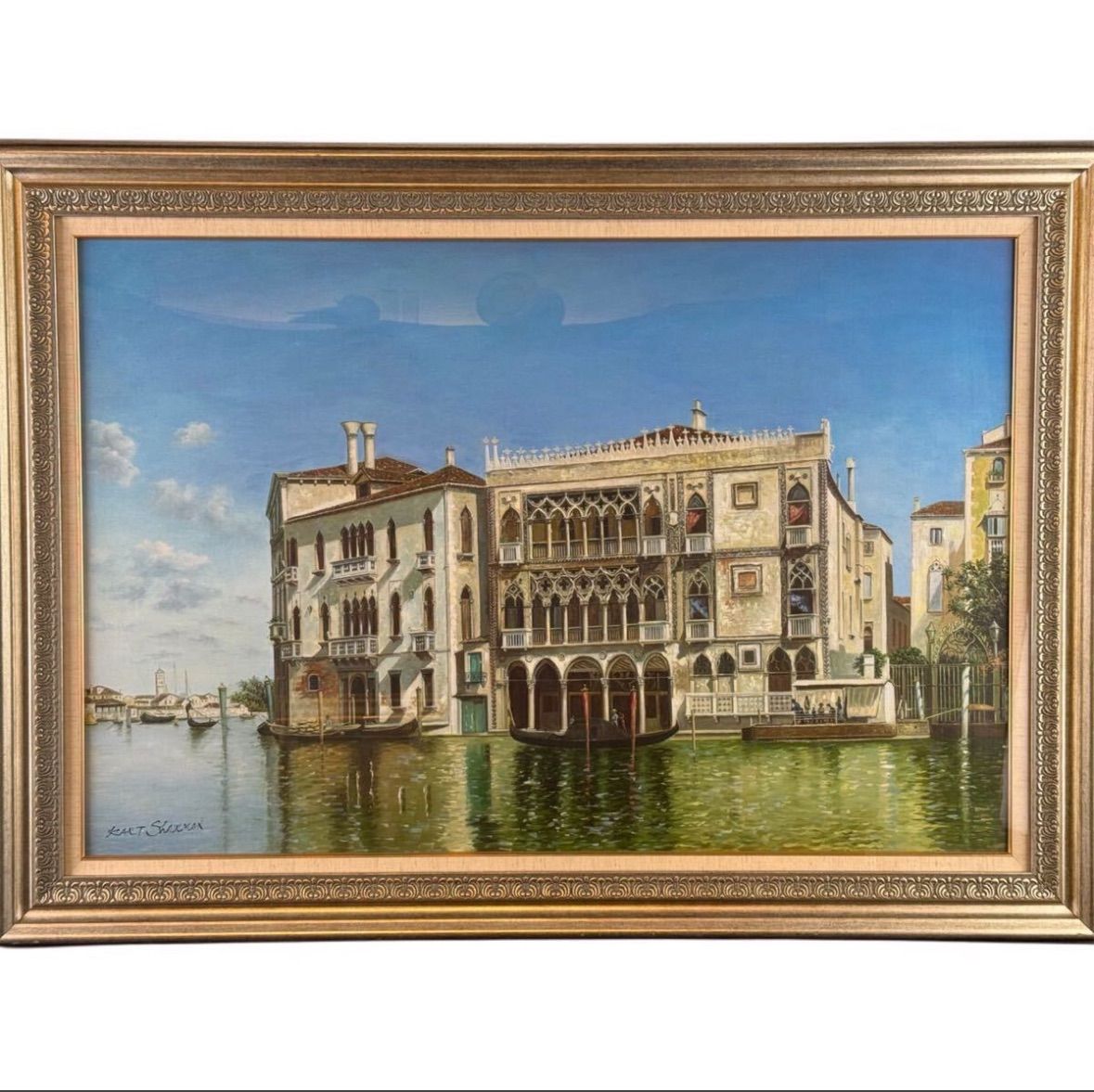 カート シャーマン カ ドーロ ヴェネツィア 油彩 25号大 風景画 アメリカ出身 個展多数 アメリカ在住