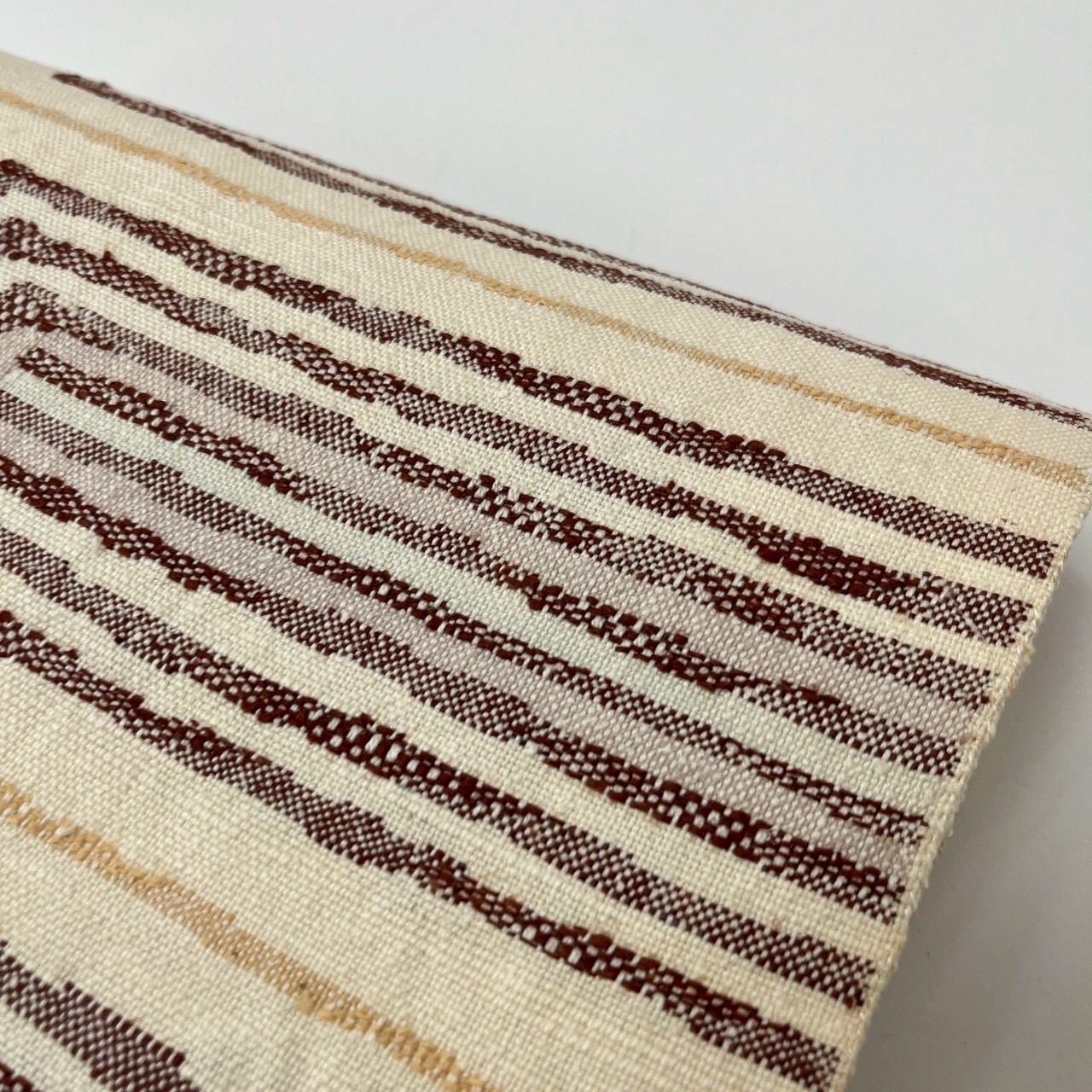 名古屋帯 真綿紬 幾何学模様に花 八寸 正絹 MA-2335 - メルカリ