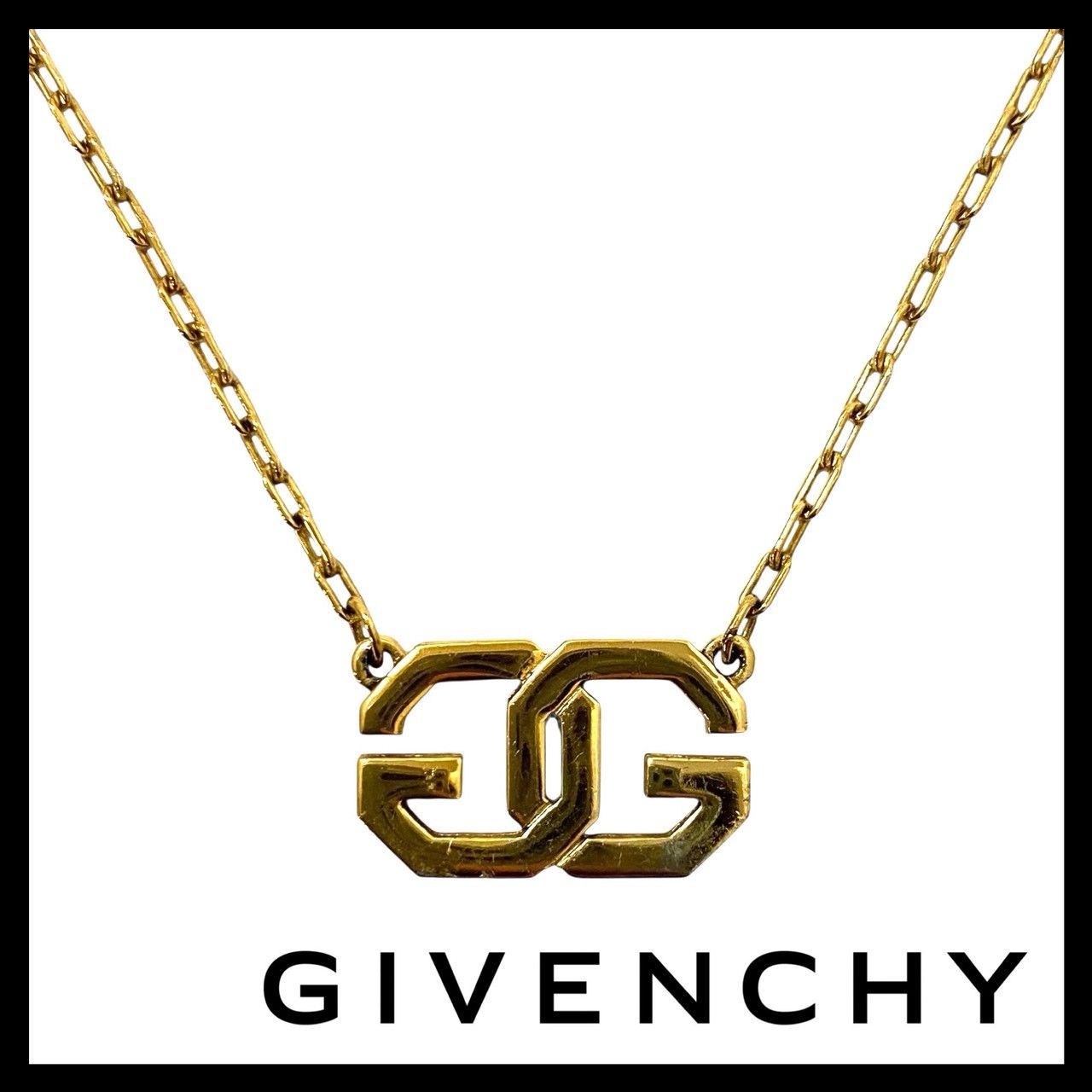GIVENCHY】GGロゴ ネックレス ゴールド/金カラー 1977 ペンダント