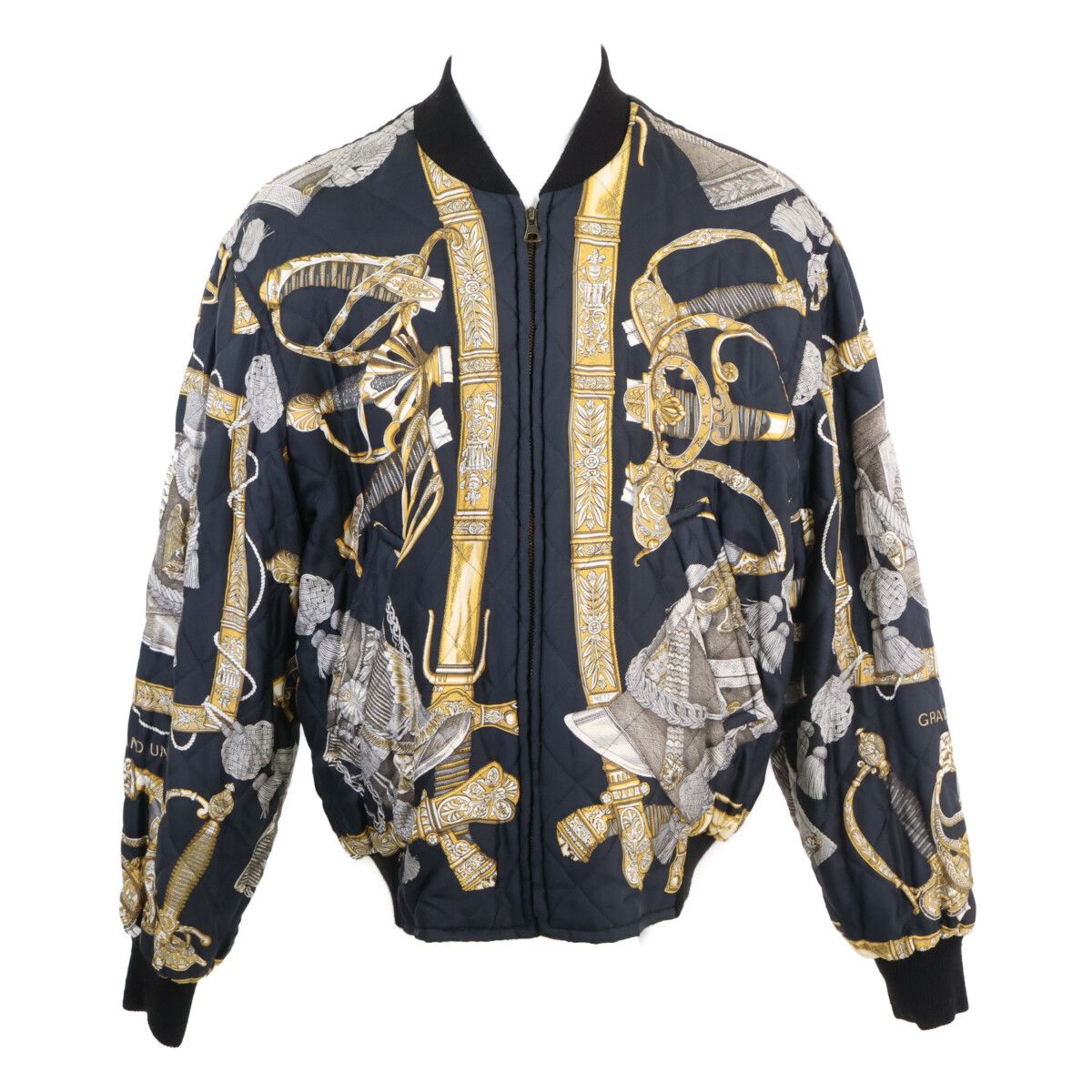 HERMES エルメス GRAND 壮大な制服 中綿入り リバーシブル ボンバー 48