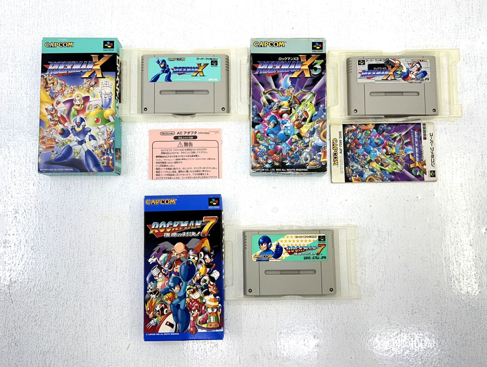 SFCソフトセット 盛岡25-0098】 SFCソフト ロックマンシリーズ 3本セット 7・X・X3
