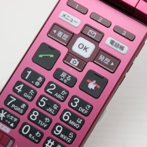 W5J605◆ かんたんケータイ ライト SIMフリー KYF43 ワインレッド 動確済み】au かんたんケータイ ライト 携帯電話 KYF43 ワインレッド