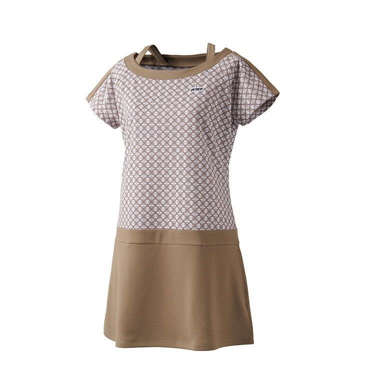 prince プリンス 半袖 シャツ スカート スコート テニスウェア レディース ウィメンズ ワンピース 吸汗速乾 ＵＰＦ５０ 制電 ライトスムース素材 モカ WS 4405 048