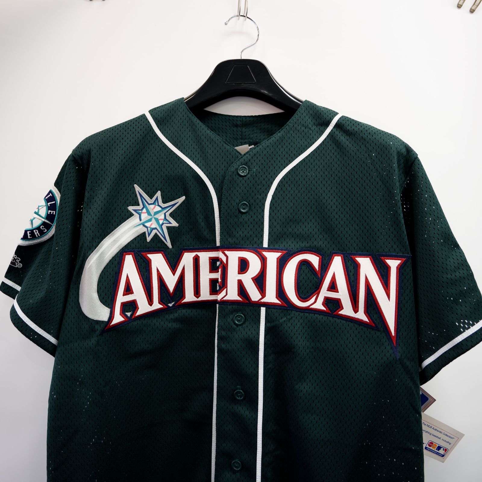 m 001 60 イチロー オールスターゲーム2001 アメリカンリーグメッシュ ユニフォーム ＃51 Lサイズ オーセンティック Majestic ATHLETIC